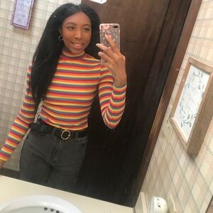 Colorful Striped Turtleneck